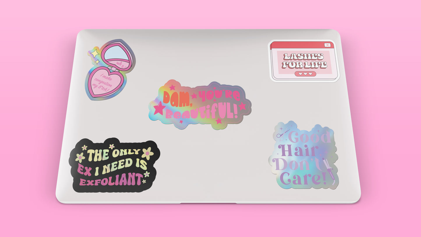 Good Hair, Don't Care Sticker (Holographic)