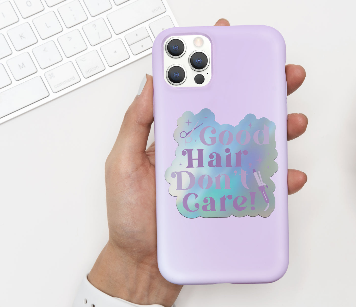 Good Hair, Don't Care Sticker (Holographic)