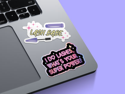 I Do Lashes, Whats your Super Power? Sticker (Holographic)